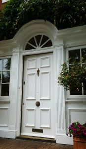 Painted door and entrance in Elstree Hertfordshire