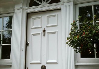 Painted door and entrance in Elstree Hertfordshire